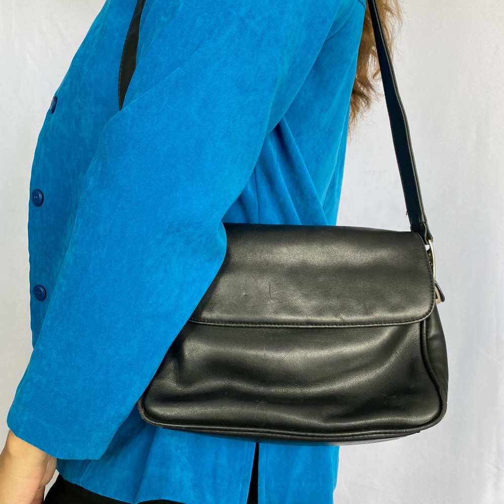 black leather bag